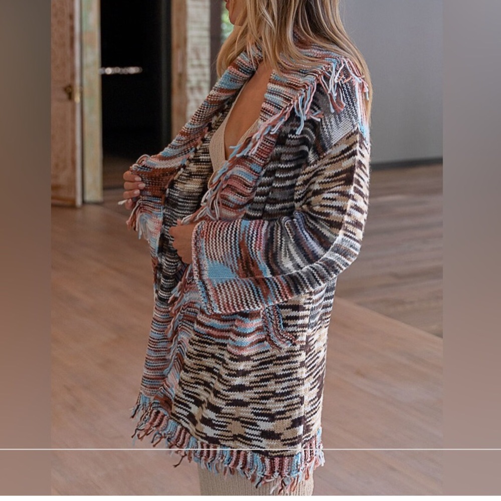 🩵❤️🩵! POL Boho desert sunset striped cardigan